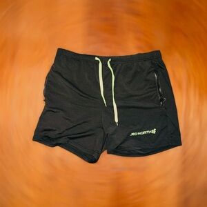 Jed North Black and Neon Green Athletic Shorts
